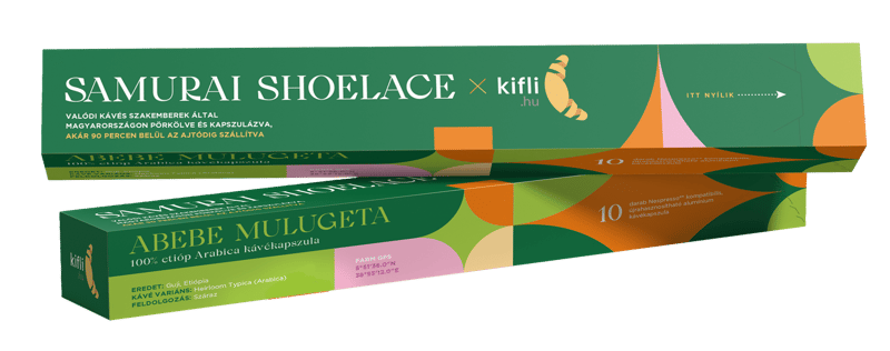 Abebe Mulugeta Samurai Shoelace x Kifli.hu kollab Nespresso kompatibilis specialty kávékapszula