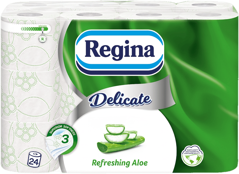 Regina Delicate Refreshing Aloe 24 tekercses, 3 rétegű, illatosított toalettpapír