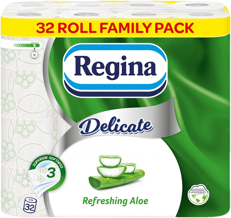 Regina Delicate Refreshing Aloe 32 tekercses, 3 rétegű, illatosított toalettpapír