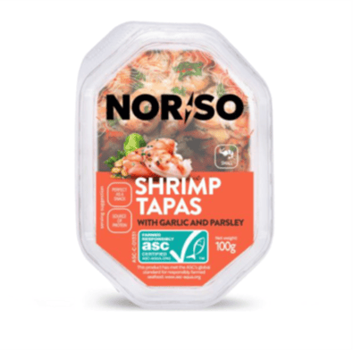 NORSO ASC Shrimp tapas in oil with garlic and parsley