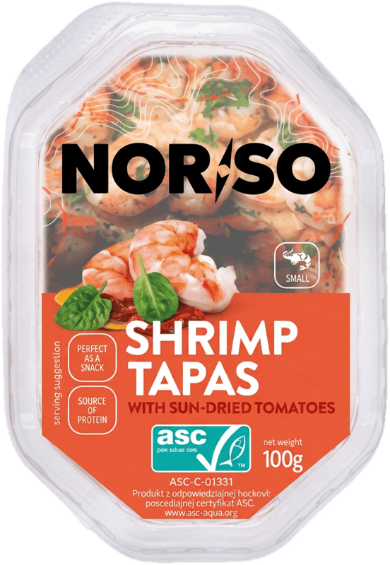 Norso Garnélarák tapas olajban, napon szárított paradicsommal
