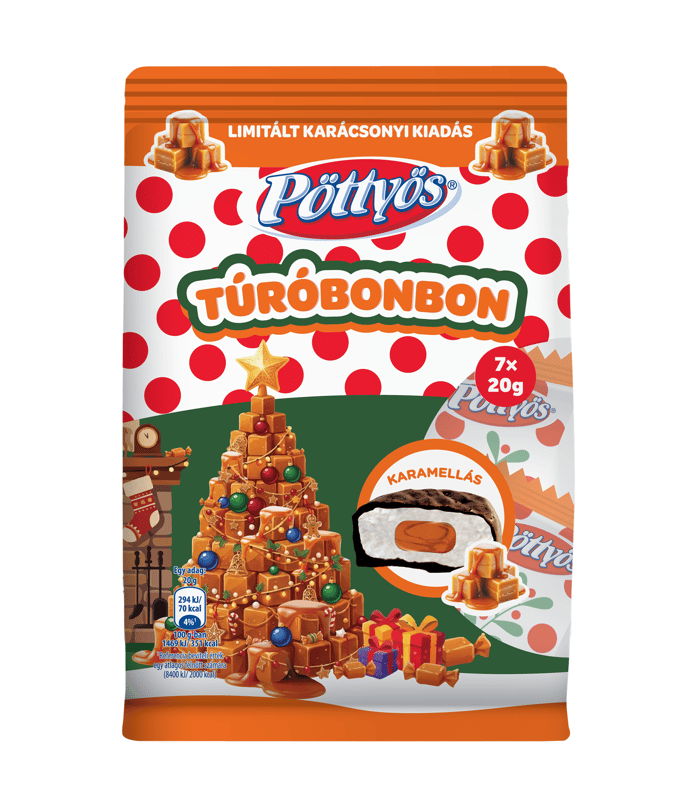 Pöttyös Karamellás túróbonbon (7x20g)