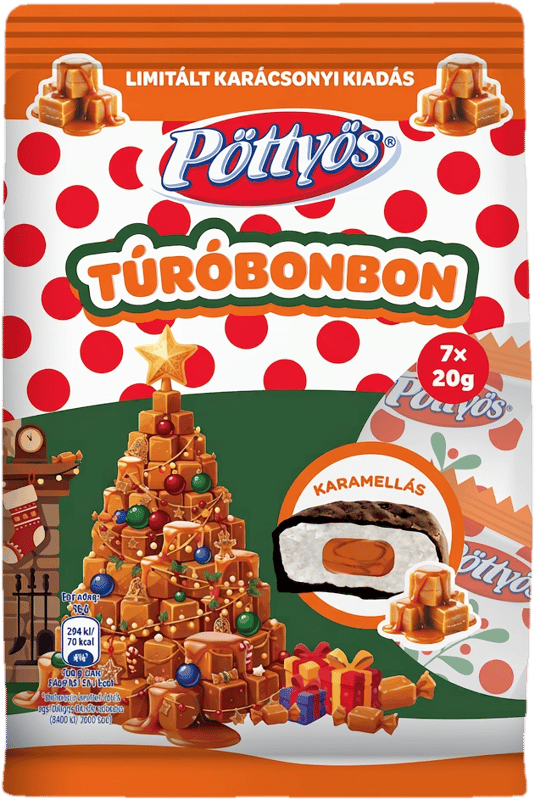 Pöttyös Karamellás túróbonbon (7x20g)
