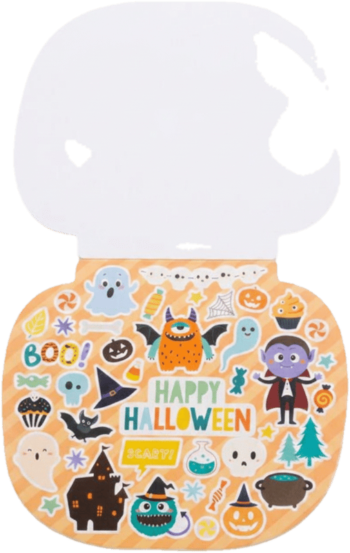 Matricás Könyv, 10 Lapos - Halloweeni Tök Formájú