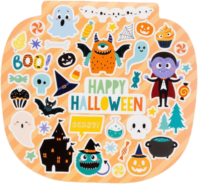 Matricás Könyv, 10 Lapos - Halloweeni Tök Formájú