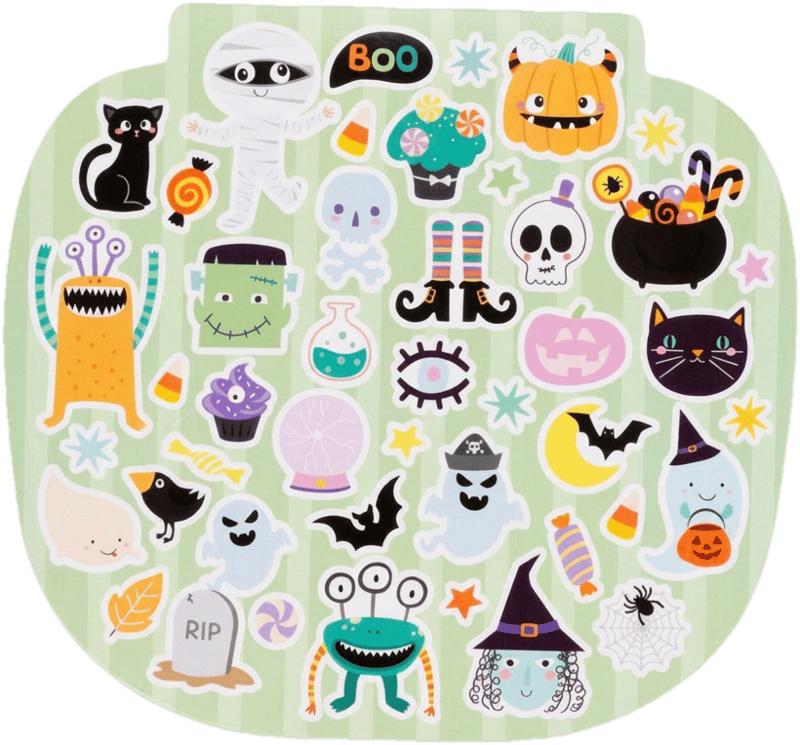 Matricás Könyv, 10 Lapos - Halloweeni Tök Formájú