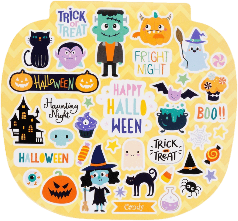 Matricás Könyv, 10 Lapos - Halloweeni Tök Formájú