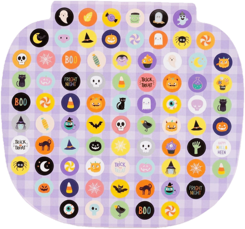 Matricás Könyv, 10 Lapos - Halloweeni Tök Formájú