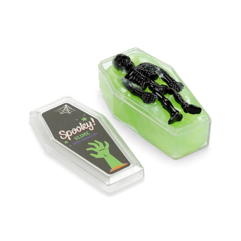 Slime csontváz koporsóban