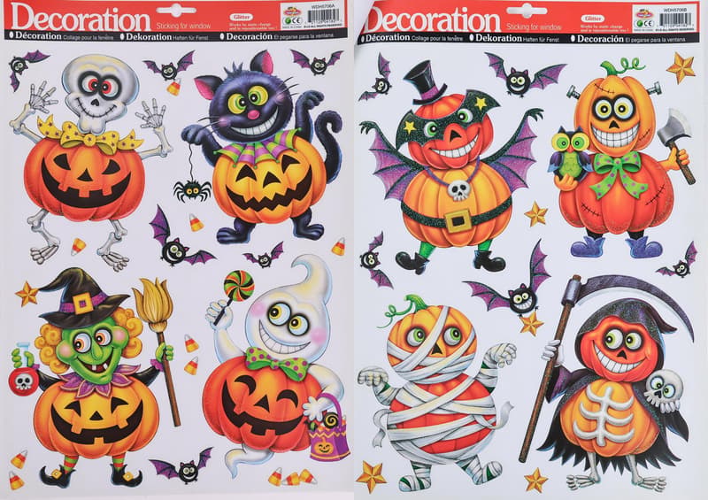 Ablakmatrica Halloween tök vicces 41x29 cm kétféle mintával