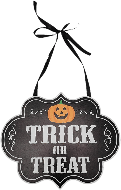 wood hanging decoration  Trick or treat 24x20 cm