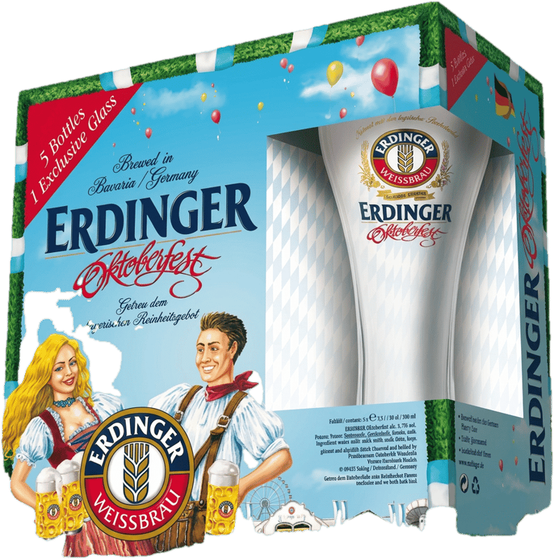 Erdinger Oktoberfest búzasör 5 x 0.5l üveg pohárral