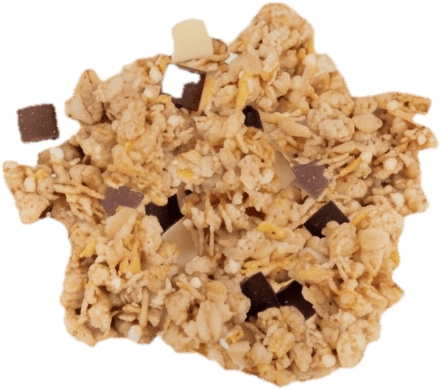 Crispy muesli with three types of chocolate