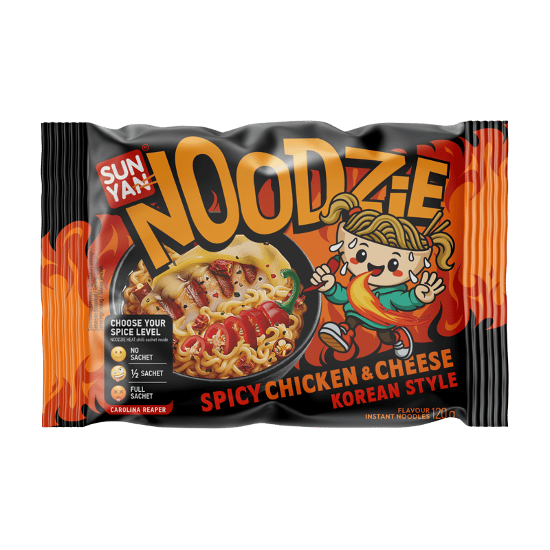 SunYan NOODZIE instant tészta pikáns csirkés-sajtos