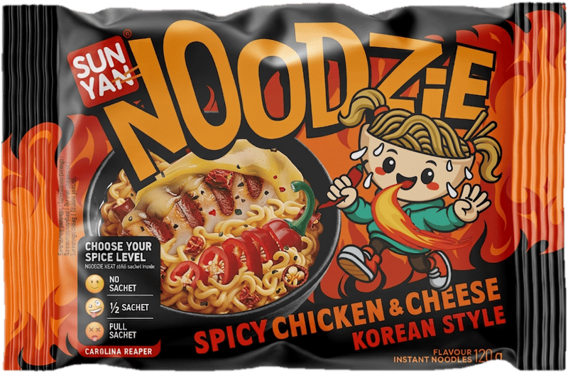 SunYan NOODZIE instant tészta pikáns csirkés-sajtos
