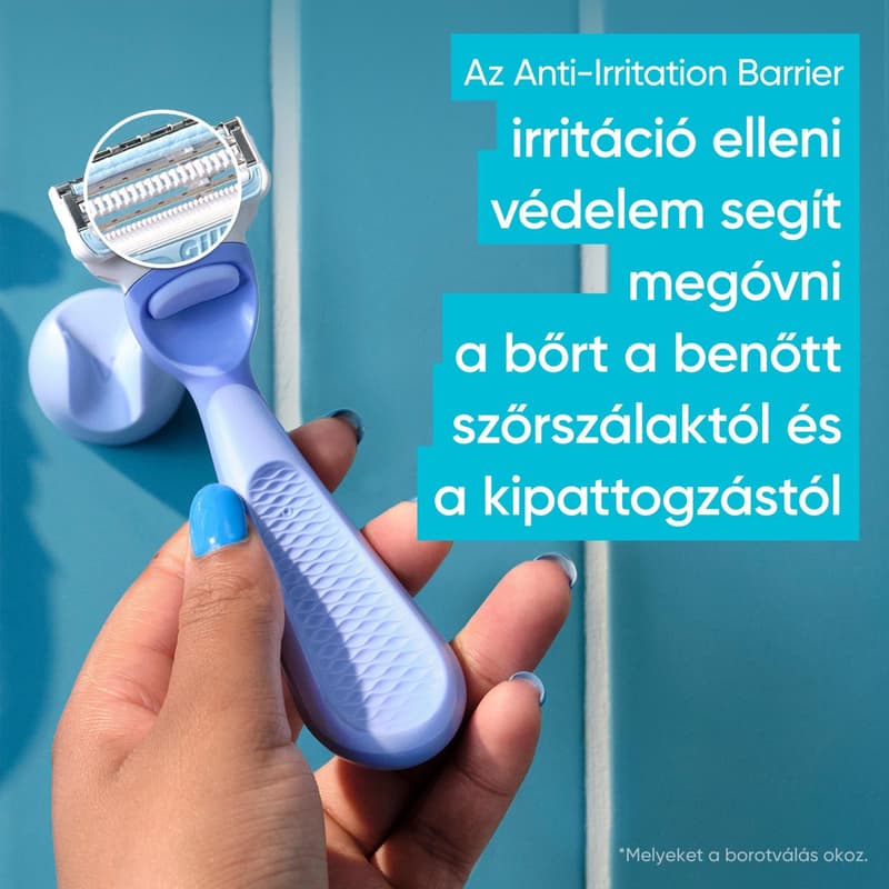 Gillette Venus Női Borotva Az Intim Területekhez, 5 db Borotvabetéttel és Fali Borotvatartóval