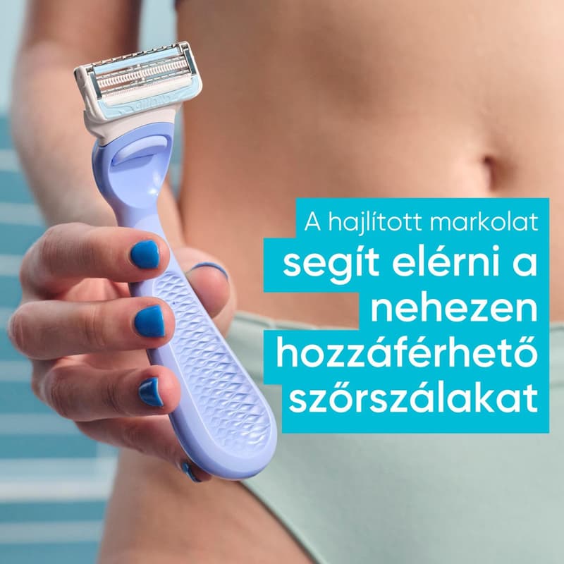 Gillette Venus Női Borotva Az Intim Területekhez, 5 db Borotvabetéttel és Fali Borotvatartóval