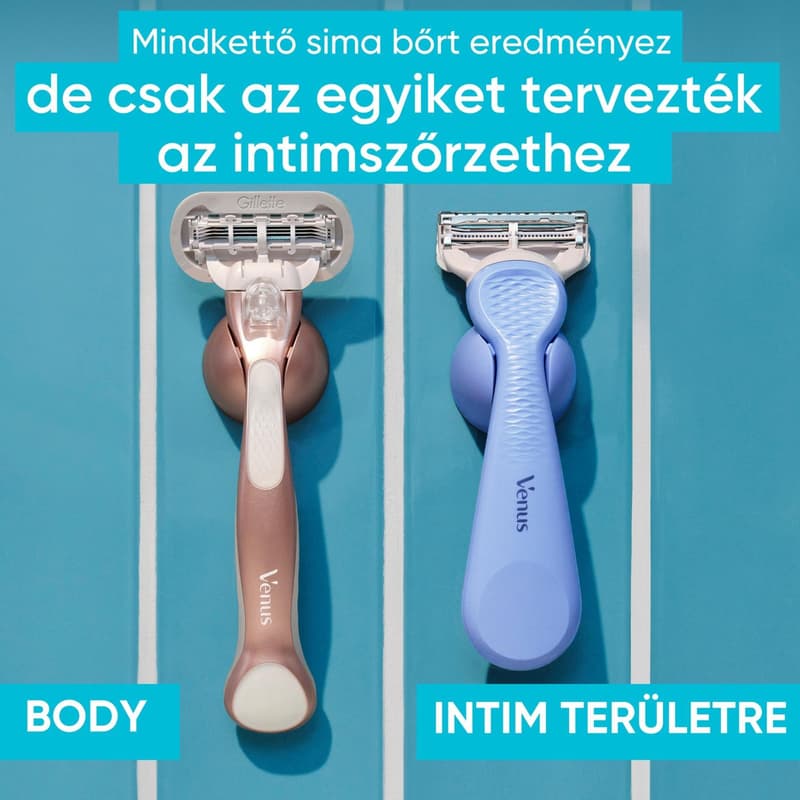 Gillette Venus Női Borotva Az Intim Területekhez, 5 db Borotvabetéttel és Fali Borotvatartóval