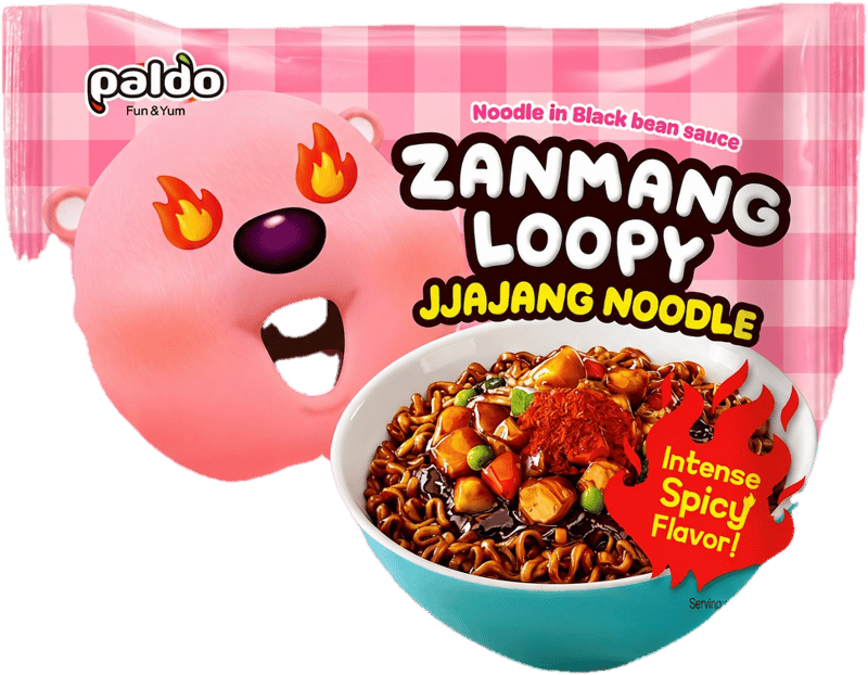 Paldo Zanmang Loopy Jjajang spicy csípős instant tésztaétel