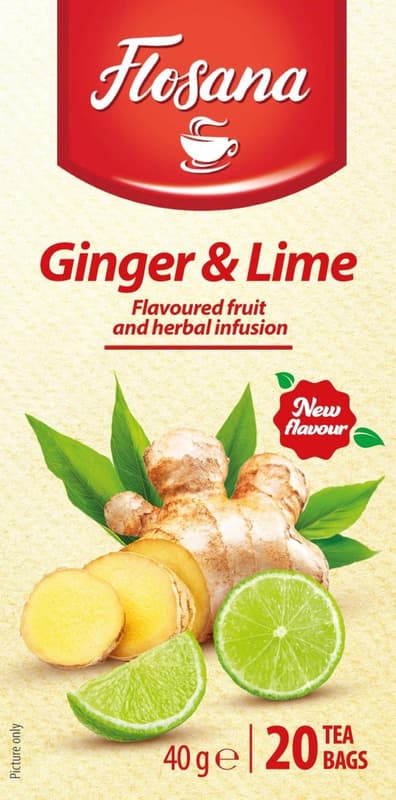 Flosana Flavoured fruit and herbal infusion - ginger & Lime 20 x 2 g