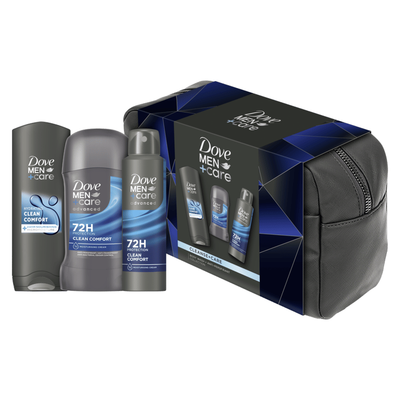 Dove Men+Care Clean Comfort Gift Pack with washbag
