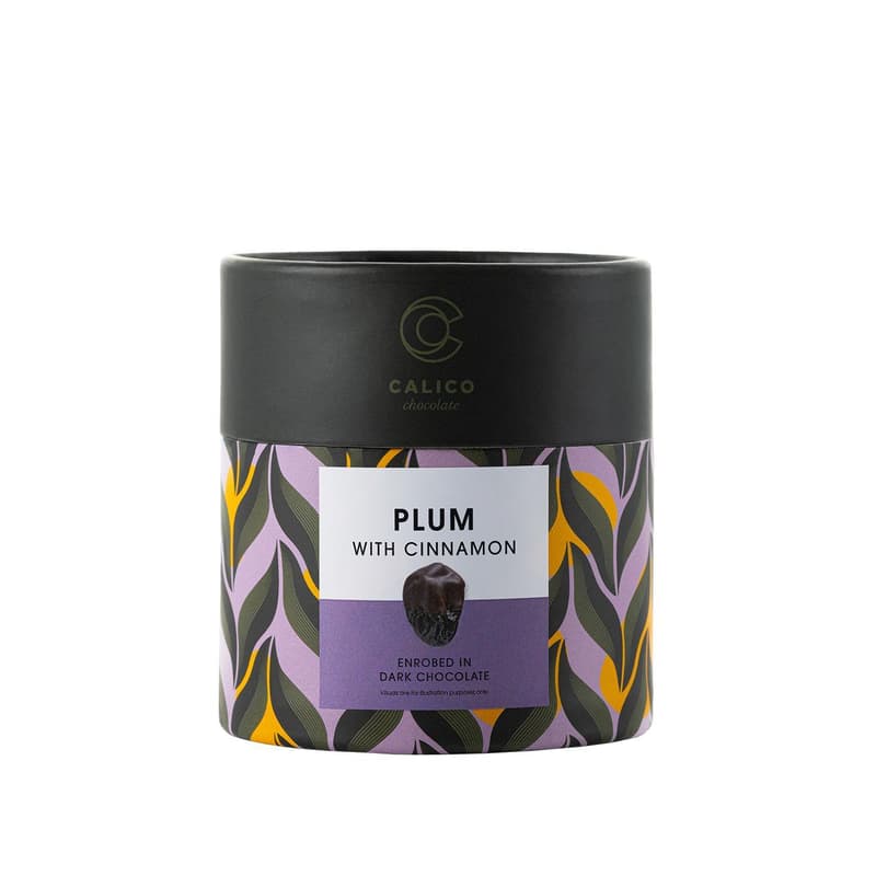 Calico Fruits - Plum with cinnamon, enrobed with dark chocolate