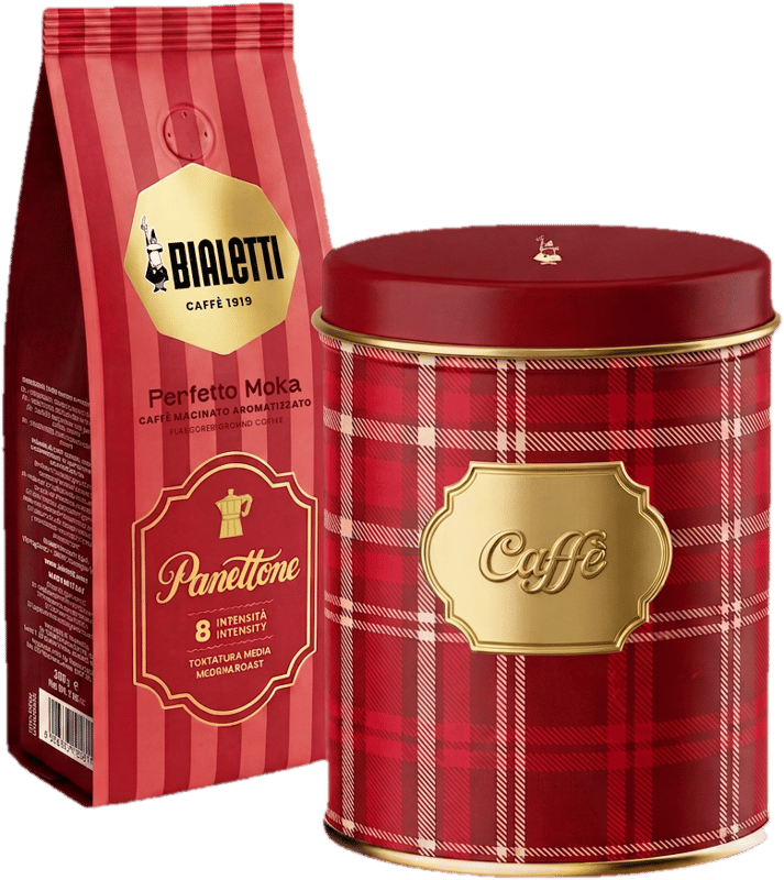 Bialetti Perfetto Moka Panettone őrölt kávé fémdobozban