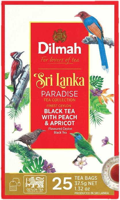 Dilmah Sri Lanka Paradise Black Tea with Peach & Apricot filteres barackos fekete tea