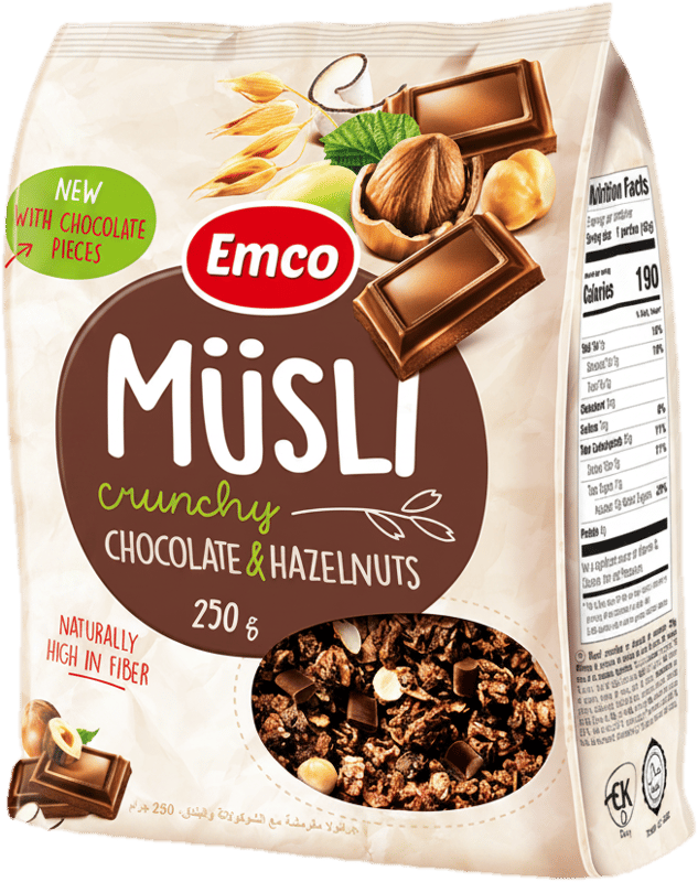 Emco Ropogós Müzli csokoládéval és erdei mogyoróval