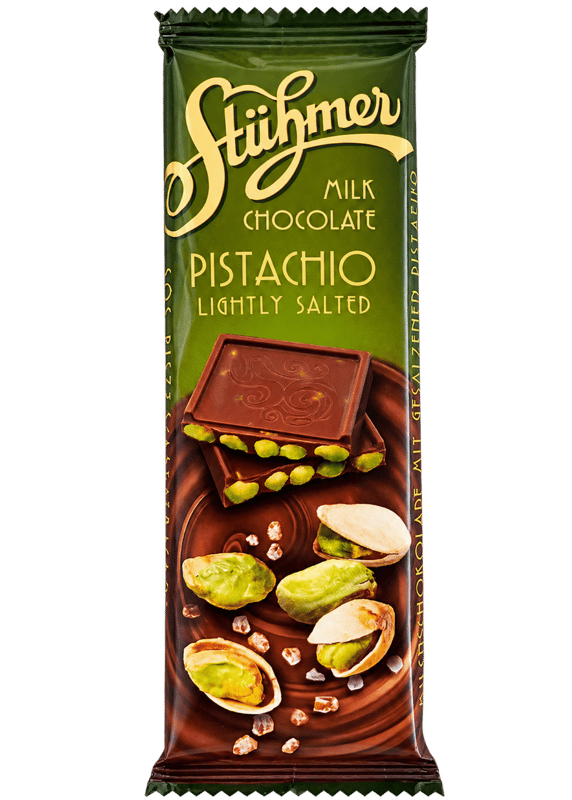 Stühmer milk chocolate pistacio lightly salted 70g