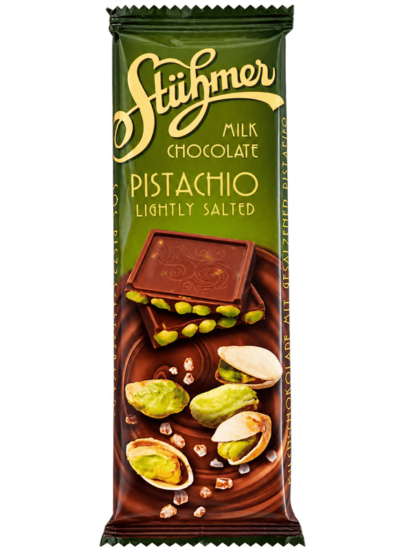 Stühmer milk chocolate pistacio lightly salted 70g