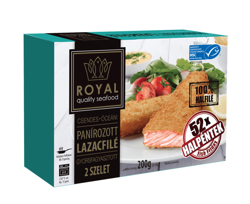 Royal breaded frozen salmon filet MSC
