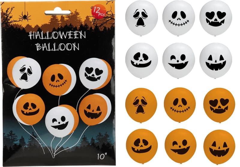 Koopman Halloween léggömb szett, 12 db