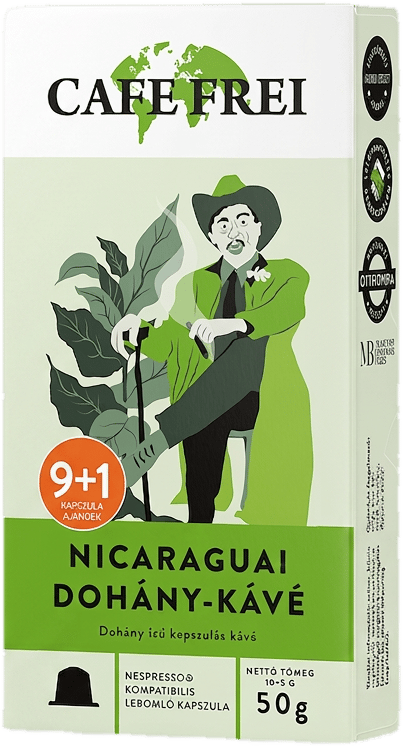 Cafe Frei Nicaraguai Dohánykávékapszula Díszdobozban 9db + 1 db