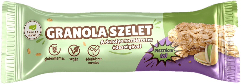 Health Market Pisztácia ízű granola szelet datolyával