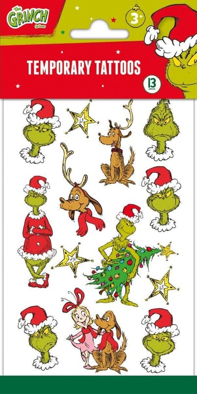 THE GRINCH TEMPORARY TATTOOS