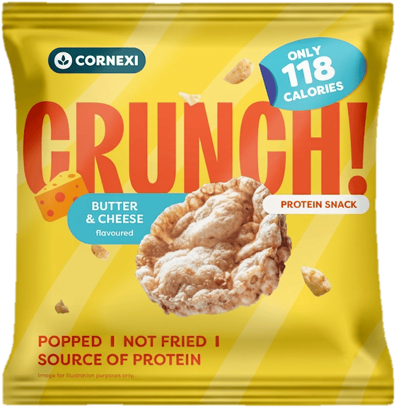 Cornexi Crunch protein snack butter and cheese