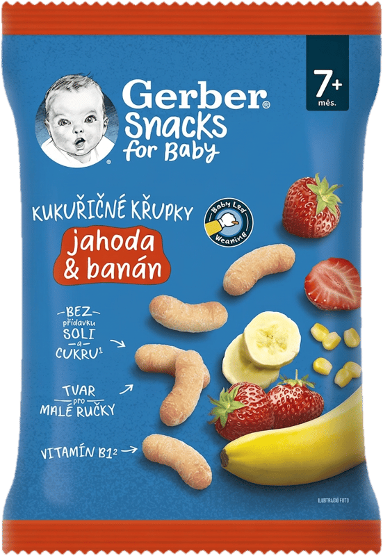 Gerber epres-banános kukoricasnack, 7 hónapos kortól