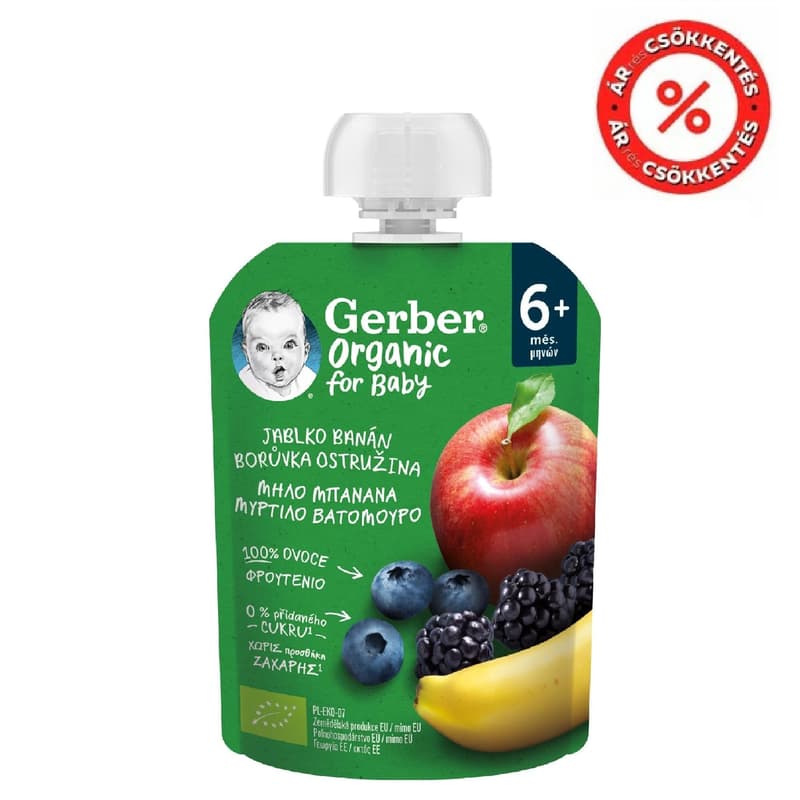 Nestlé Gerber Organic apple-banana-blueberry-blackberry organic fruit puree