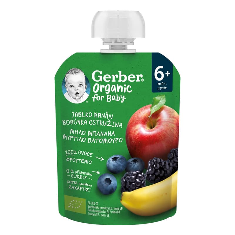 Nestlé Gerber Organic apple-banana-blueberry-blackberry organic fruit puree