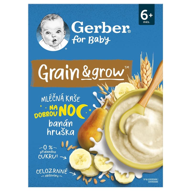 Gerber banános körtés tejpép, 6 hónapos kortól