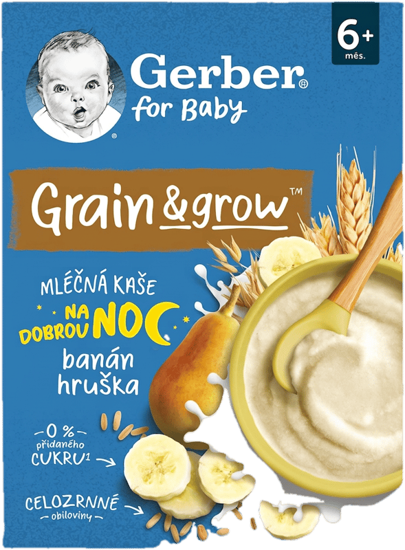 Gerber banános körtés tejpép, 6 hónapos kortól
