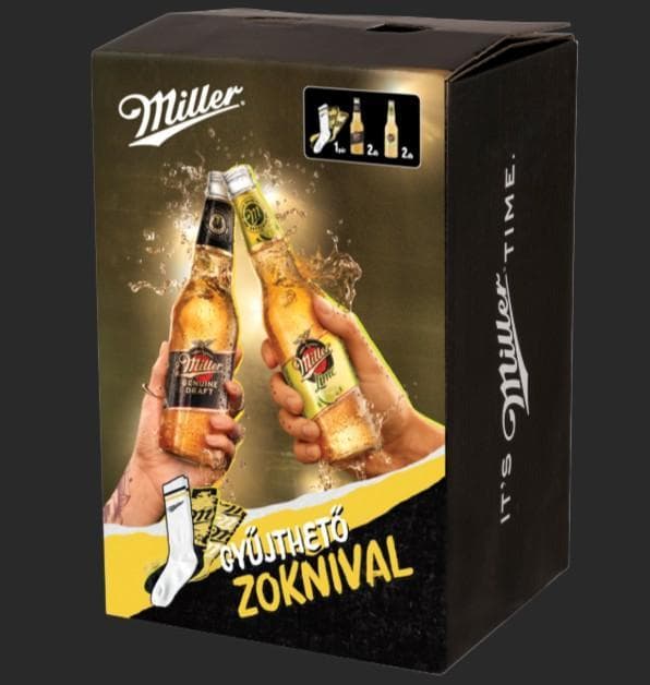 Miller gift pack lime+lager 4x0. 33l+socks