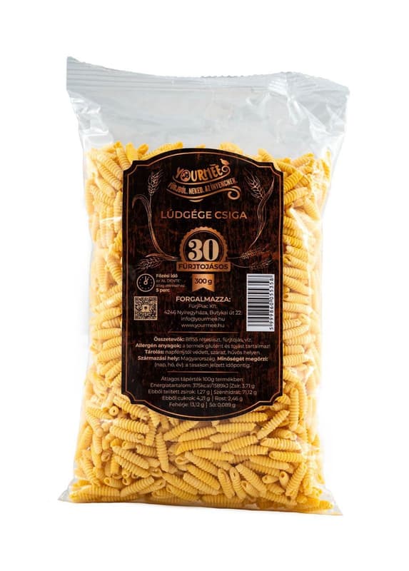 Yourméé 30 quail egg dry pasta, snail shape