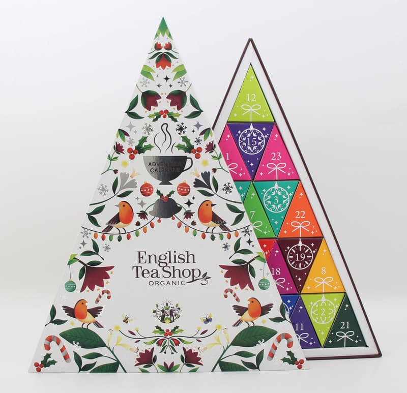 English Tea Shop Adventi bio teakalendárium - Tringular Fehér selyempiramis teafilter