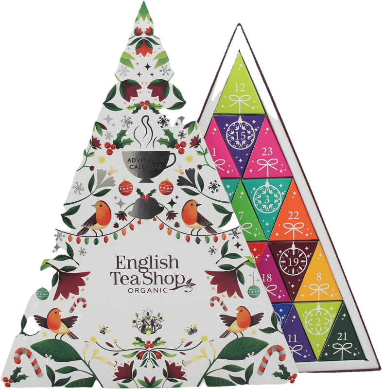 English Tea Shop Adventi bio teakalendárium - Tringular Fehér selyempiramis teafilter