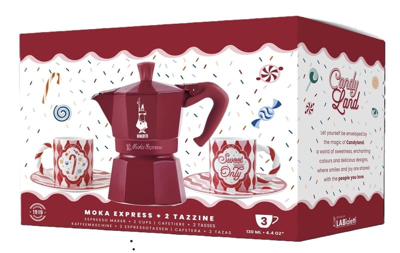 Bialetti Candyland Moka Express kotyogó 3 adag + csésze szett 2db