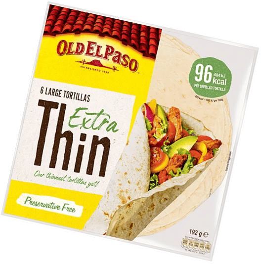 Old El Paso extra thin wheat tortilla 192g