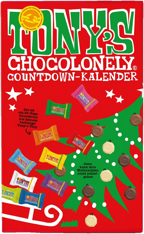 Tony's Chocolonely Christmas Countdown Advent Calendar Assorted Chocolate 225g