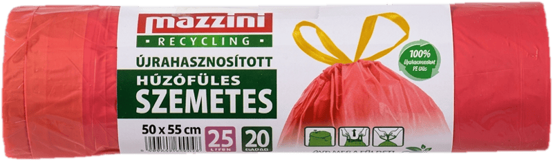 MAZZINI Recycled drawstring garbage bags 25L (50x55cm) 20 pcs